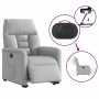 Sillón eléctrico reclinable elevable de tela gris nube