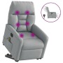 Sillón de masaje eléctrico reclinable elevable tela gris claro