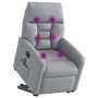 Sillón de masaje eléctrico reclinable elevable tela gris claro