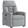 Sillón de masaje eléctrico reclinable elevable tela gris claro