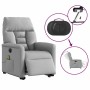 Sillón de masaje eléctrico reclinable elevable tela gris claro