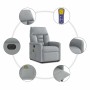 Sillón de masaje eléctrico reclinable elevable tela gris claro