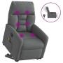 Sillón de masaje eléctrico reclinable elevable tela gris oscuro
