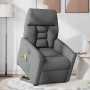 Sillón de masaje eléctrico reclinable elevable tela gris oscuro