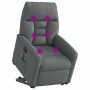 Sillón de masaje eléctrico reclinable elevable tela gris oscuro