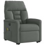 Sillón de masaje eléctrico reclinable elevable tela gris oscuro