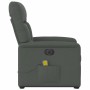 Sillón de masaje eléctrico reclinable elevable tela gris oscuro