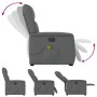 Sillón de masaje eléctrico reclinable elevable tela gris oscuro