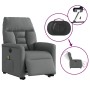 Sillón de masaje eléctrico reclinable elevable tela gris oscuro