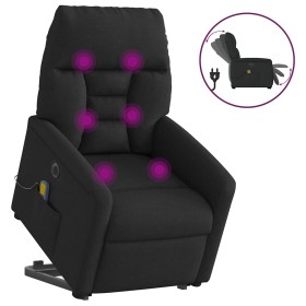 Sillón de masaje eléctrico reclinable elevable tela negro