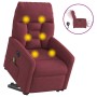 Sillón de masaje eléctrico reclinable elevable tela rojo tinto