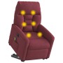 Sillón de masaje eléctrico reclinable elevable tela rojo tinto