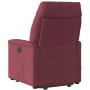 Sillón de masaje eléctrico reclinable elevable tela rojo tinto