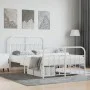 Estructura cama metal con cabecero y estribo blanco 120x200 cm de vidaXL, Camas y somieres - Ref: Foro24-352643, Precio: 124,...