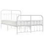 Metal bed frame with headboard and white footboard 120x200 cm by vidaXL, Beds and slatted bases - Ref: Foro24-352643, Price: ...