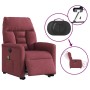 Sillón de masaje eléctrico reclinable elevable tela rojo tinto