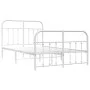Metal bed frame with headboard and white footboard 120x200 cm by vidaXL, Beds and slatted bases - Ref: Foro24-352643, Price: ...