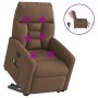 Sillón de masaje eléctrico reclinable elevable tela marrón