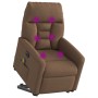 Sillón de masaje eléctrico reclinable elevable tela marrón