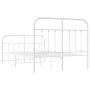 Metal bed frame with headboard and white footboard 120x200 cm by vidaXL, Beds and slatted bases - Ref: Foro24-352643, Price: ...