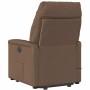 Sillón de masaje eléctrico reclinable elevable tela marrón
