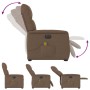 Sillón de masaje eléctrico reclinable elevable tela marrón