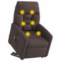 Sillón masaje eléctrico reclinable elevable tela marrón oscuro