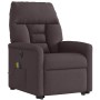 Sillón masaje eléctrico reclinable elevable tela marrón oscuro