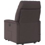 Sillón masaje eléctrico reclinable elevable tela marrón oscuro