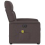Sillón masaje eléctrico reclinable elevable tela marrón oscuro