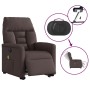 Sillón masaje eléctrico reclinable elevable tela marrón oscuro
