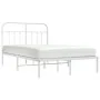 Metal bed frame with white headboard 120x200 cm by vidaXL, Beds and slatted bases - Ref: Foro24-352625, Price: 105,04 €, Disc...
