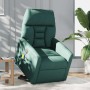 Sillón masaje eléctrico reclinable elevable tela verde oscuro