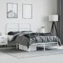 Metal bed frame with white headboard 120x200 cm by vidaXL, Beds and slatted bases - Ref: Foro24-352625, Price: 105,04 €, Disc...