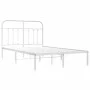 Metal bed frame with white headboard 120x200 cm by vidaXL, Beds and slatted bases - Ref: Foro24-352625, Price: 105,04 €, Disc...