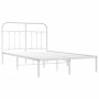 Metallbettgestell mit weißem Kopfteil 120x200 cm von vidaXL, Betten und Lattenroste - Ref: Foro24-352625, Preis: 106,96 €, Ra...