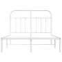 Metal bed frame with white headboard 120x200 cm by vidaXL, Beds and slatted bases - Ref: Foro24-352625, Price: 105,04 €, Disc...