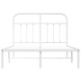 Metallbettgestell mit weißem Kopfteil 120x200 cm von vidaXL, Betten und Lattenroste - Ref: Foro24-352625, Preis: 106,96 €, Ra...