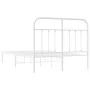 Metal bed frame with white headboard 120x200 cm by vidaXL, Beds and slatted bases - Ref: Foro24-352625, Price: 105,04 €, Disc...