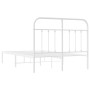 Metallbettgestell mit weißem Kopfteil 120x200 cm von vidaXL, Betten und Lattenroste - Ref: Foro24-352625, Preis: 106,96 €, Ra...