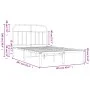 Metal bed frame with white headboard 120x200 cm by vidaXL, Beds and slatted bases - Ref: Foro24-352625, Price: 105,04 €, Disc...