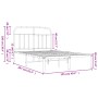 Metallbettgestell mit weißem Kopfteil 120x200 cm von vidaXL, Betten und Lattenroste - Ref: Foro24-352625, Preis: 106,96 €, Ra...