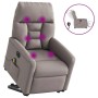 Sillón de masaje eléctrico reclinable elevable tela taupé