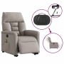 Sillón de masaje eléctrico reclinable elevable tela taupé