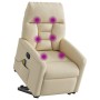 Sillón de masaje eléctrico reclinable elevable tela crema