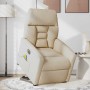 Sillón de masaje eléctrico reclinable elevable tela crema