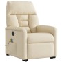 Sillón de masaje eléctrico reclinable elevable tela crema