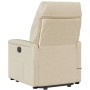 Sillón de masaje eléctrico reclinable elevable tela crema