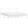 Bettgestell aus weißem Metall mit Kopfteil 200x200 cm von vidaXL, Betten und Lattenroste - Ref: Foro24-352536, Preis: 97,41 €...