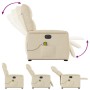 Sillón de masaje eléctrico reclinable elevable tela crema
